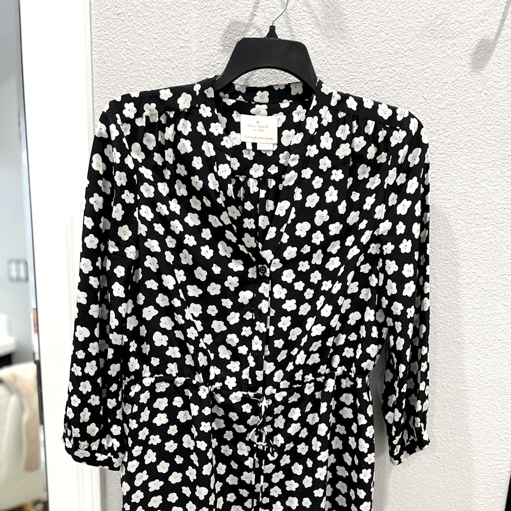 Kate Spade light rayon drawstring mini dress
